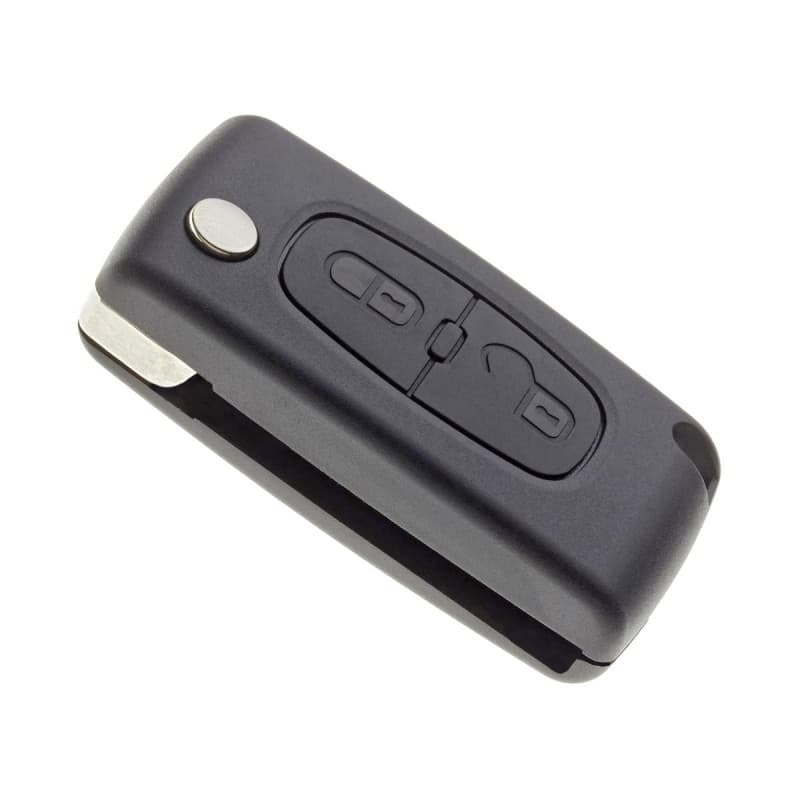 JONGO® – Coque de Clé sans Lame Compatible avec Citroën C2, C3, Berlingo II (B9) | CE0536 | 2 Boutons | Remplacement Télécommand