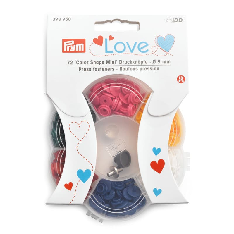 Prym Love Snaps Mini boîte 6 couleurs + kit d'outils 72 pièces, multicolore, taille unique