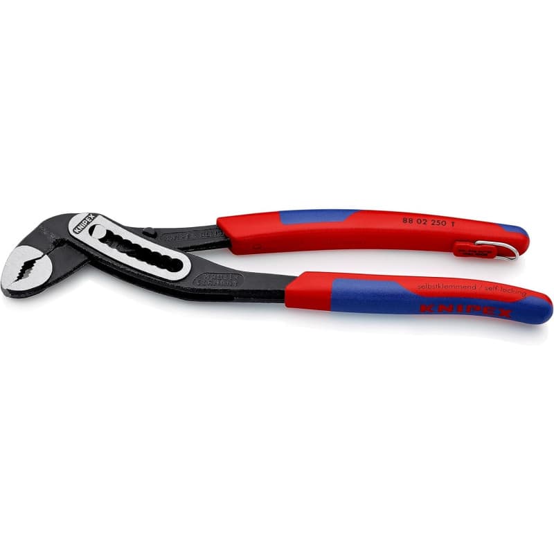 Knipex Alligator® Pince multiprise noire atramentisée, avec gaines bi-matière minces, avec œillet de fixation intégré pour fixat