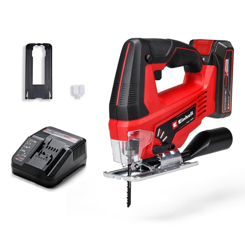 Einhell Scie sauteuse sans fil TC-JS 18/70 Li (1 x,2,5 Ah) (18 V, profondeur de coupe 70 mm, changement de lame sans outil, adap