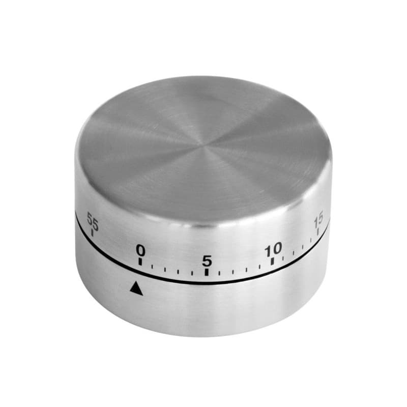 Zenker 41936 Minuteur magnétique, minuteur mécanique, minuteur de cuisine, accessoire de cuisine, acier inoxydable, 6,5 x 3,5 cm