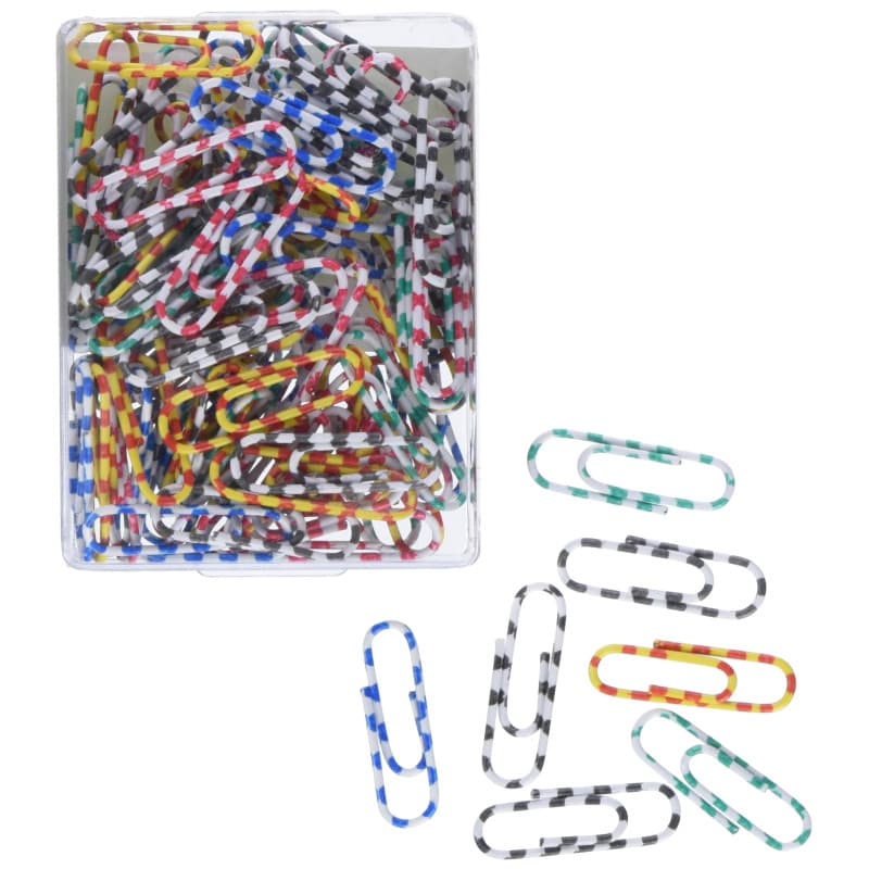 TSI 48019 Lot de 100 trombones à rayures colorées 28 mm