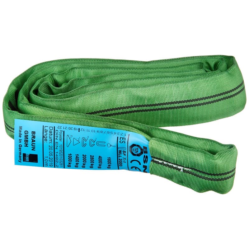Braun 20021RS Câble de traction Gaine polyester Vert Puissance 2000 kg / 2 m (Import Allemagne)