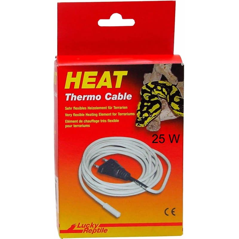 Lucky Reptile Thermo Cable - Câble Chauffant 25 W pour Terrarium - 4,8 m Dont 1,5 m de câble Froid - Chauffage Rapide & Chaleur