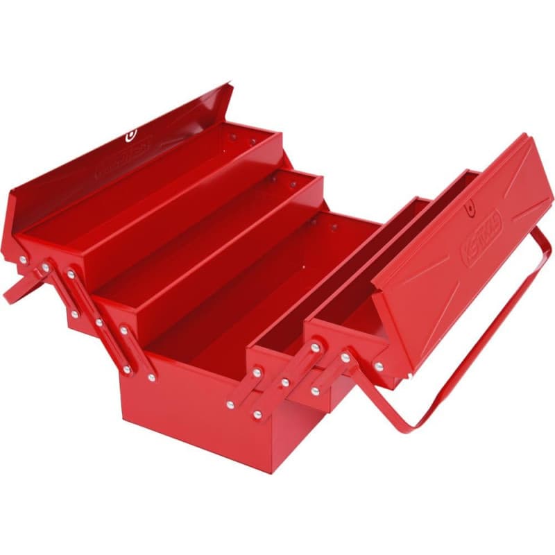 KS Tools - 999.0125 - Caisse à outils métallique - Coffret 5 compartiments - L.550 mm - Boîte à outils chantier et bricolage - C