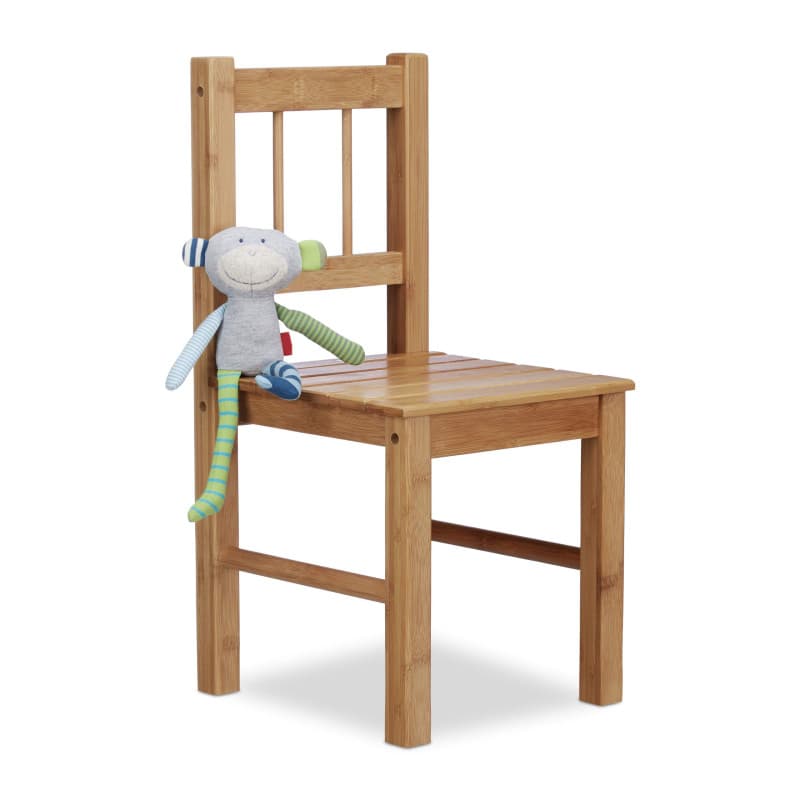 Relaxdays Petite chaise enfant en bambou chaise déco pour plantes ou fleurs HxlxP: 57 x 27 x 29 cm, nature