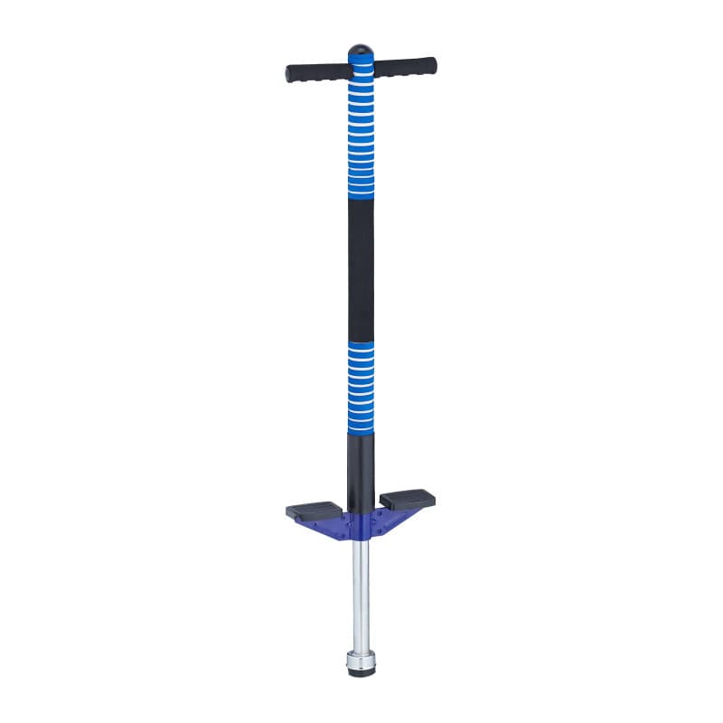 Relaxdays Bâton Sauteur pour Votre Enfant, Charge maximale : 35 kg, rembourré, antidérapant, Acier INOX, extérieur, Bleu