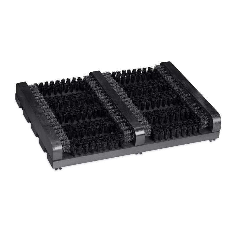 Relaxdays Grille Gratte-Pieds en Bois, antidérapant, brosses en Plastique, pour intérieur et extérieur, Noir