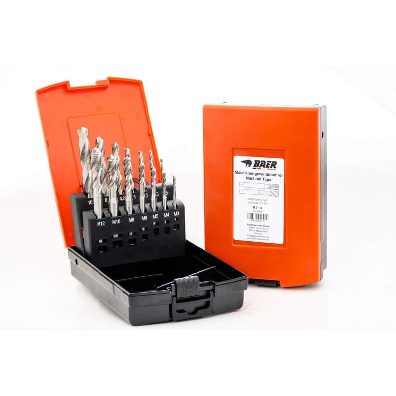 BaerCoil BAER Jeu de tarauds M3 à M12, HSSG, tarauds pour machine à carotter