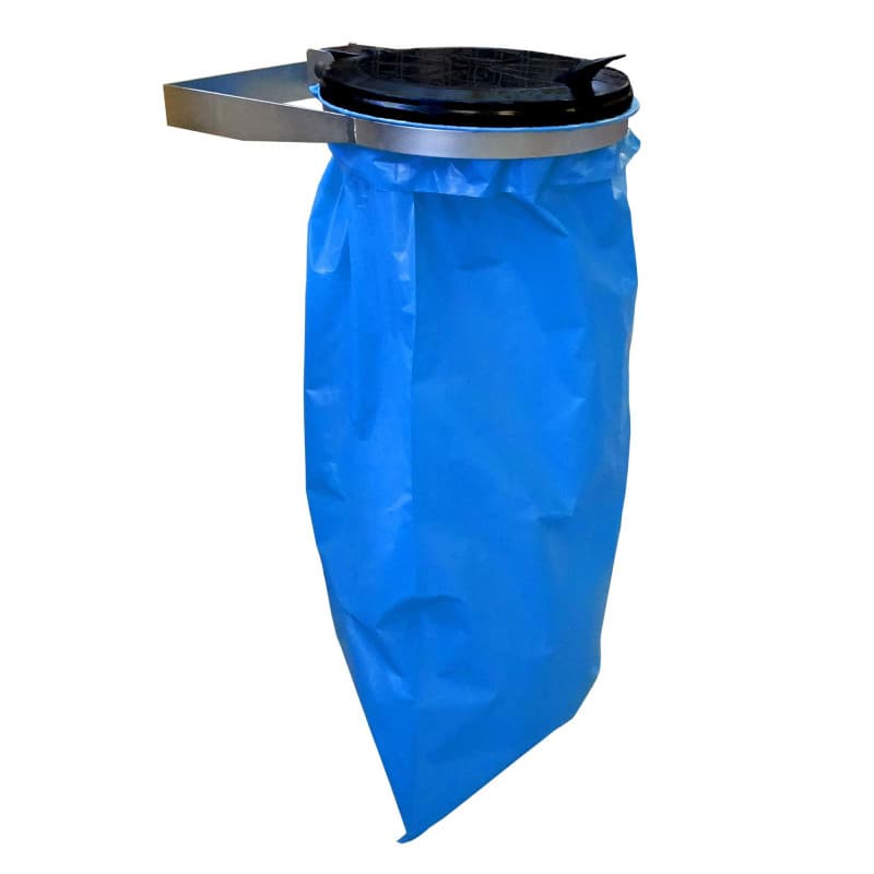 QUICK STAR Support Mural pour Sac Poubelle avec Couvercle | Porte-Sac Mural en Métal 120 litres | Support Robuste en Acier | Sup