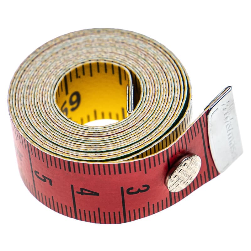 vhbw Ruban de mesure avec bouton pression - Mètre ruban de couturière, 150 cm, 4 couleurs, échelle cm + pouces, flexible