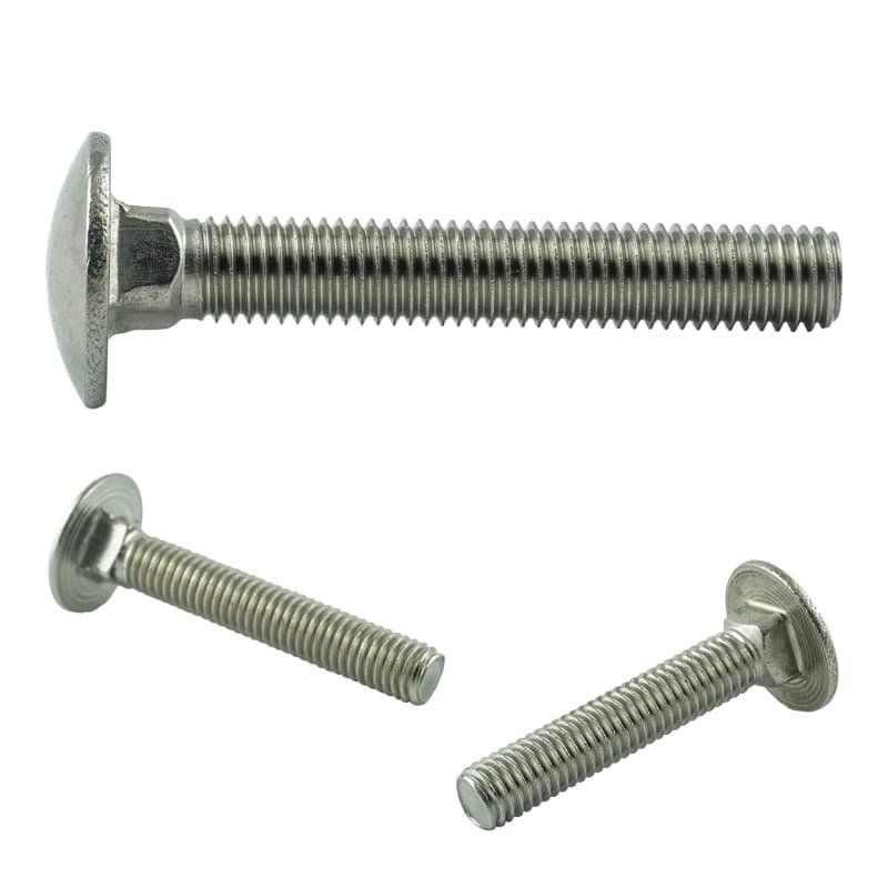 AGBERG Lot de 10 vis à carrosserie M10 x 80 mm, avec collet carré et filetage complet, en acier inoxydable A2 V2A, inoxydable, D