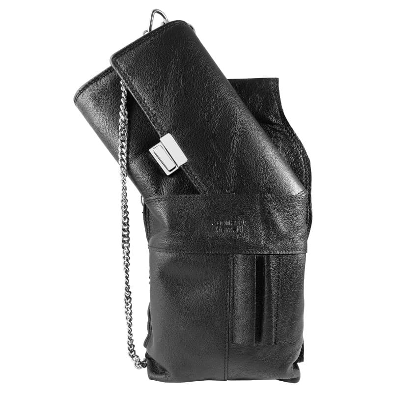 LEONARDO VERRELLI Portefeuille de serveur en cuir, porte-monnaie, pour homme et femme, avec ou sans holster, poche plaquée, avec