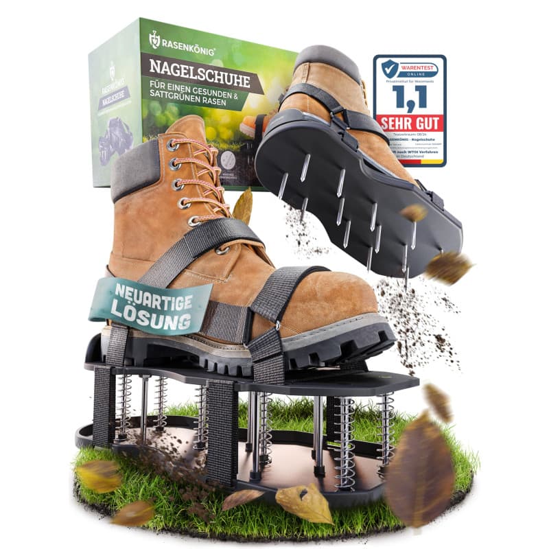 RASENKÖNIG Chaussures à ongles Pro | Chaussures aératrices de pelouse + chaussures à chape | Aérateur de pelouse et aérateur pou