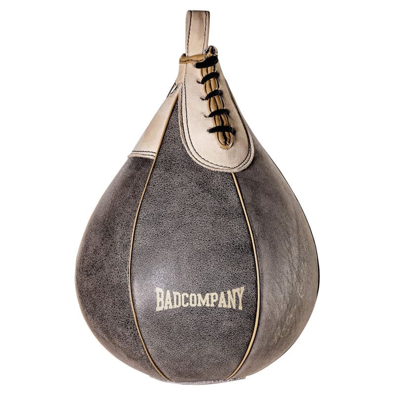 Bad Company Sac de frappe rétro en cuir de vachette - Taille moyenne - Ballon de frappe suspendu