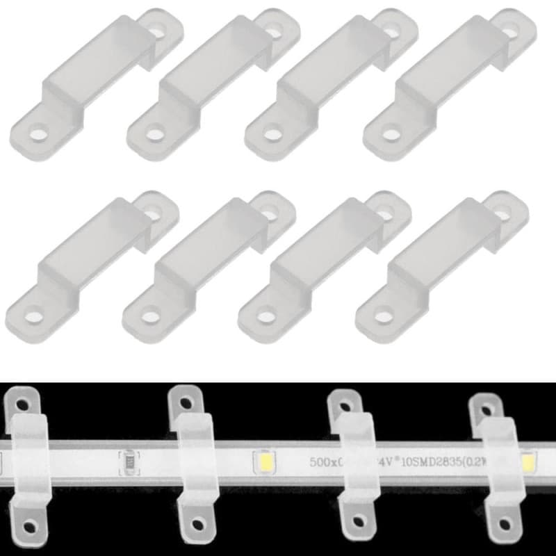 Trade-Shop Lot de 50 clips de fixation murale pour bande LED, tuyau, guirlande lumineuse de 10 mm à 16 mm