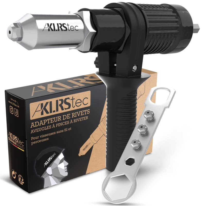KLRStec® Adaptateur de rivets aveugles à pinces à riveter - Embouts à riveter pour visseuse sans fil et perceuse