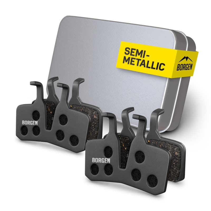 Borgen Lot de 2 paires de plaquettes de frein à disque de vélo - Convient pour MT5, MT7 - Semi-métallique compatible avec les pl