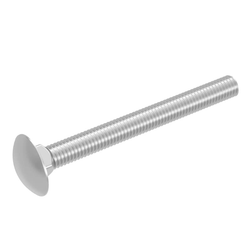 Boulon de carrosserie SECCARO M6 x 60 mm, acier inoxydable V2A VA A2, DIN 603 / ISO 8677, tête bombée à col carré, 20 pièces