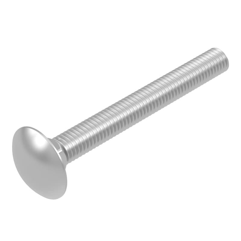SECCARO Lot de 20 boulons de carrosserie M8 x 70 mm, en acier inoxydable V2A VA A2, DIN 603 / ISO 8677, tête ronde avec collet c