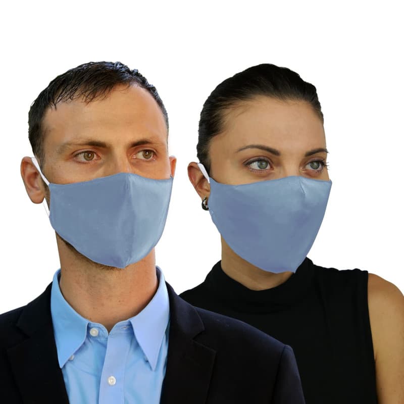 FLOWZOOM® Masque tissu lavable - lot de 2 masques couleur | Efficacité de filtration élevée > 98% | Masque avec filtre poche | M