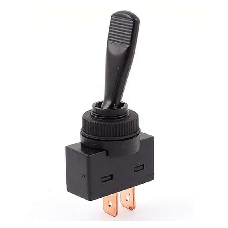 ASW-13 Interrupteur à bascule pour voiture, 12 V 20 A, noir, avec poignée plate, 2 positions, 2 pôles, pour voitures, camions, b