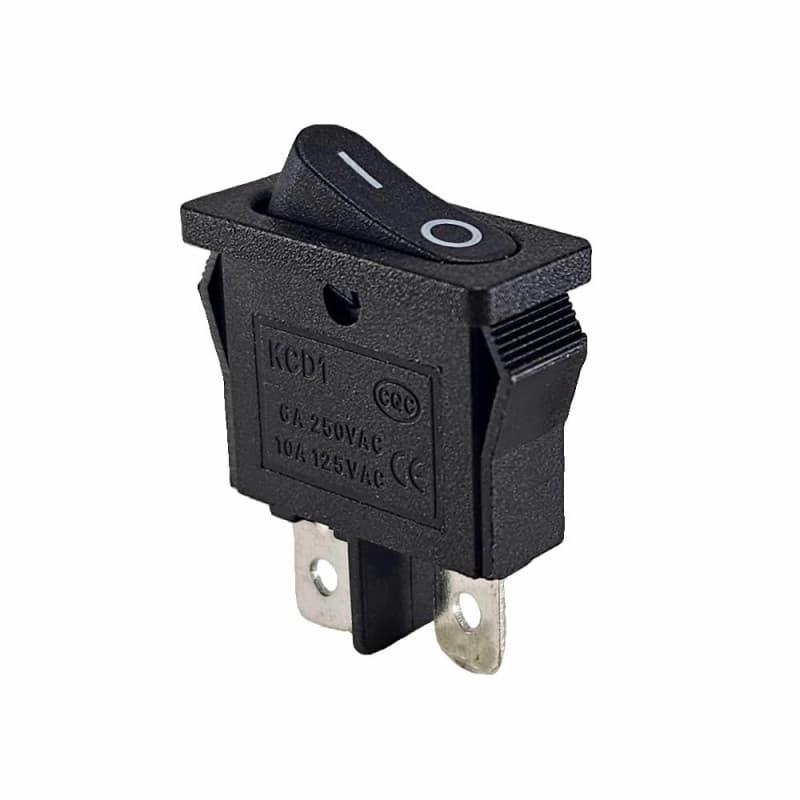 Mini interrupteur à bascule, 7 x 19 mm, 2 broches, 250 V CA, 6 A, 12 V 20 A CC (6 V, 9 V, 12 V, 24 V, 125 V CA/C), interrupteur