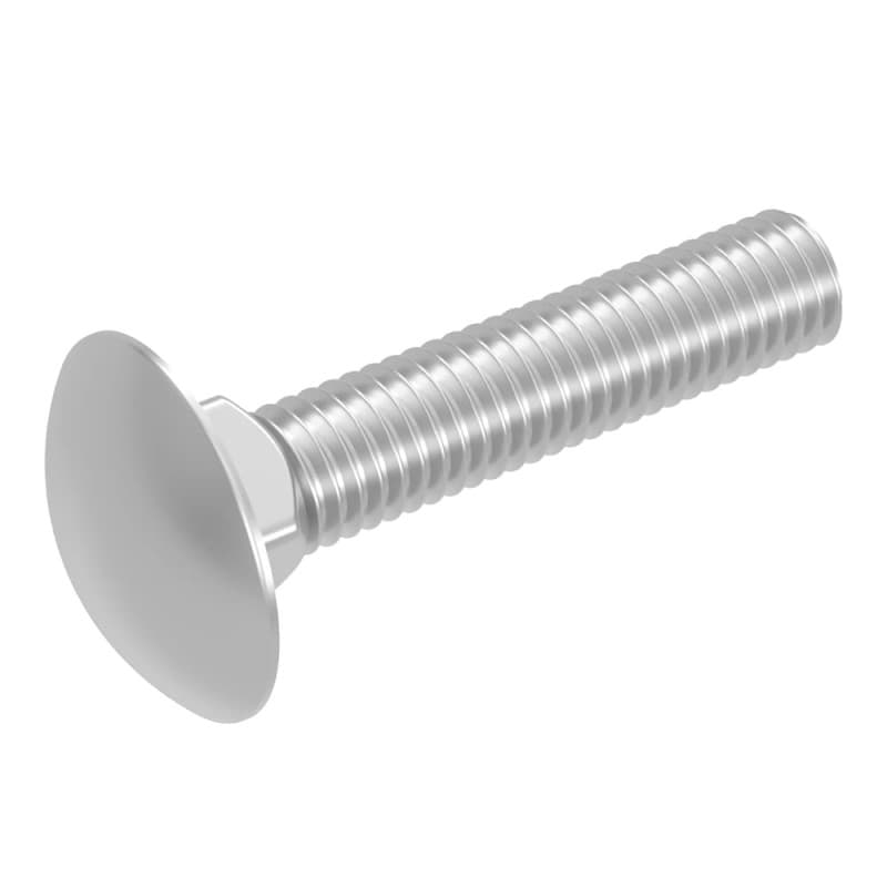 SECCARO Lot de 20 boulons de carrosserie M5 x 25 mm, en acier inoxydable V2A VA A2, DIN 603 / ISO 8677, tête bombée avec collet
