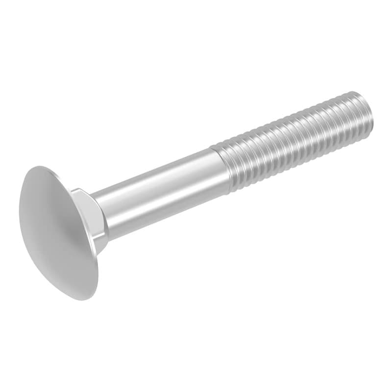 SECCARO Lot de 20 vis de serrure M5 x 35 mm, acier inoxydable V2A VA A2, DIN 603 / ISO 8677, tête ronde plate avec embout carré,