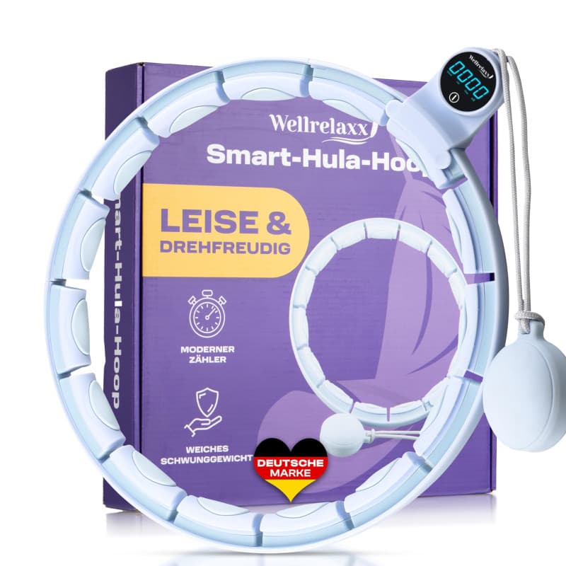 Wellrelaxx Smart Hula Hoop, silencieux et rotatif, avec compteur | Hula Hoop avec boule de poids | Cerceau pour perdre du poids