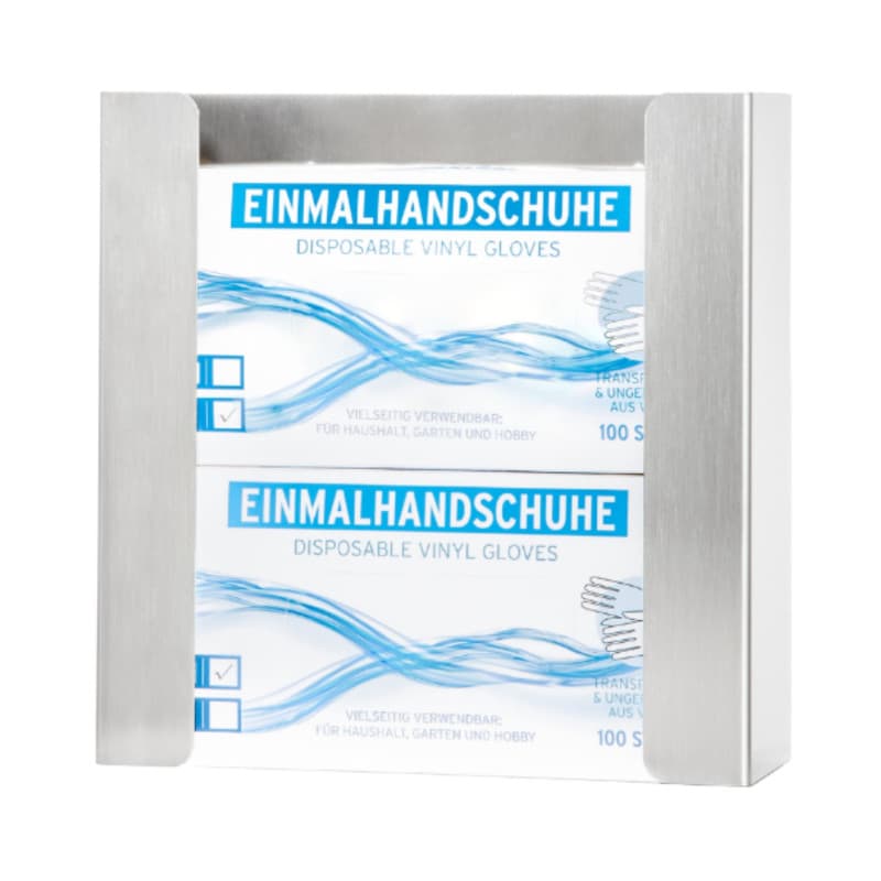 INOGS Support mural pour gants (pour 2 boîtes) - Porte-gants en acier inoxydable - Support pour gants jetables - Distributeur de