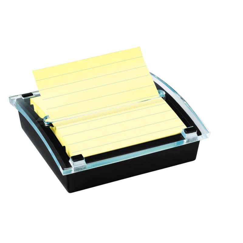 Post-it Dévidoir Noir + Z-Notes Post-it Super Sticky, Grand Format XXL, 90 Feuilles (101 mm x 101 mm) Jaune Canari - pour le Bur