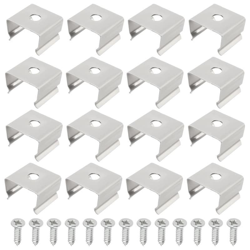 EMSea Lot de 50 Clips de Montage pour Cordon Lumineux LED en Acier Inoxydable pour Bandes LED de 9,5 à 12 Mm (13 X 11 X 9 Mm)