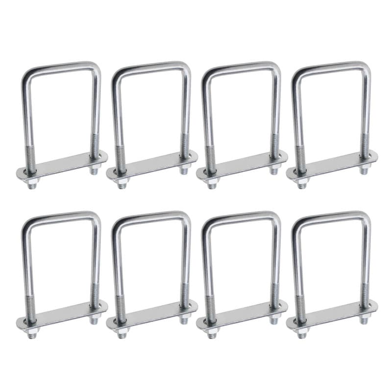 YINETTECH 8pcs Boulons en U Carrés Polyvalents avec Supports Plaque et d'écrou Boulons de Remorque Toit 20x60x120mm Filetage M10