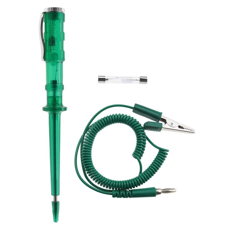 YINETTECH Testeur de Circuit Électrique de Voiture DC 6V/12V/24V avec Lampe d'essai de Pince Crocodile Câble Bobine pour Vérifie