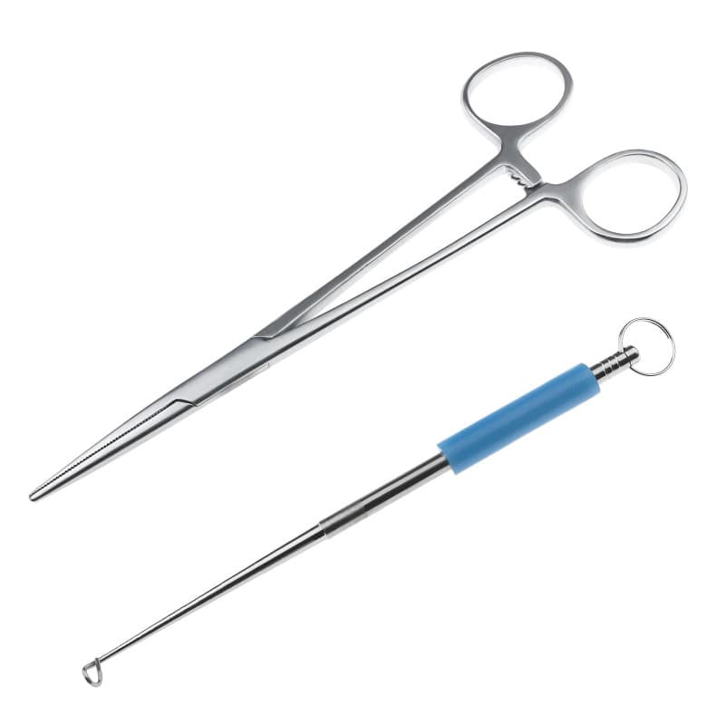 YINETTECH 1PC Pince de Pêche Droite et 1PC Dissolvant de Crochet de Pêche en Acier Inoxydable Outil d'appât de Pêche pour Décroc