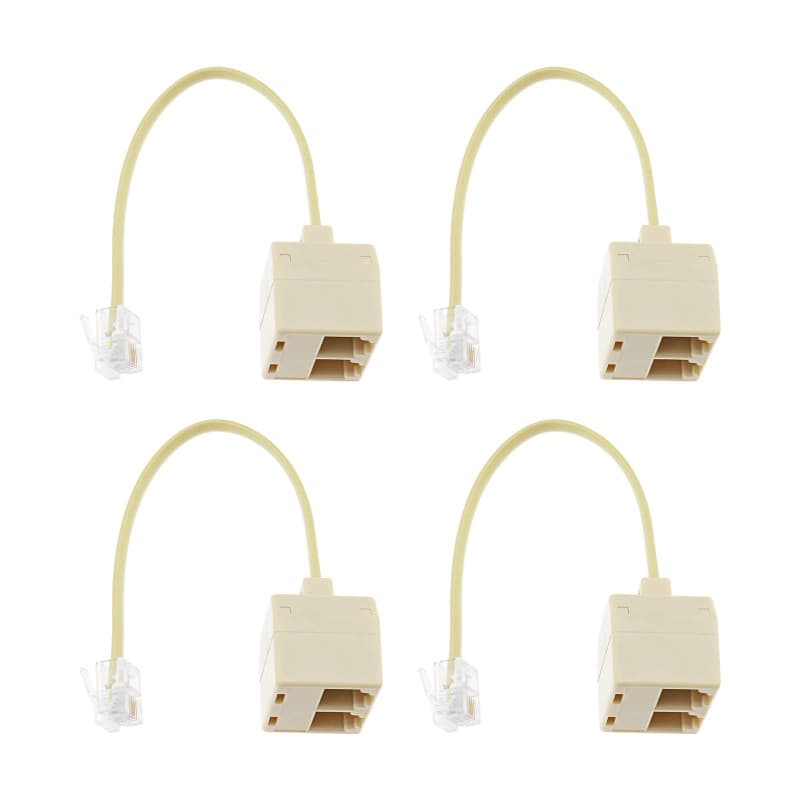 YINETTECH Lot de 4 répartiteurs téléphoniques bidirectionnels mâle vers femelle RJ11 6P4C