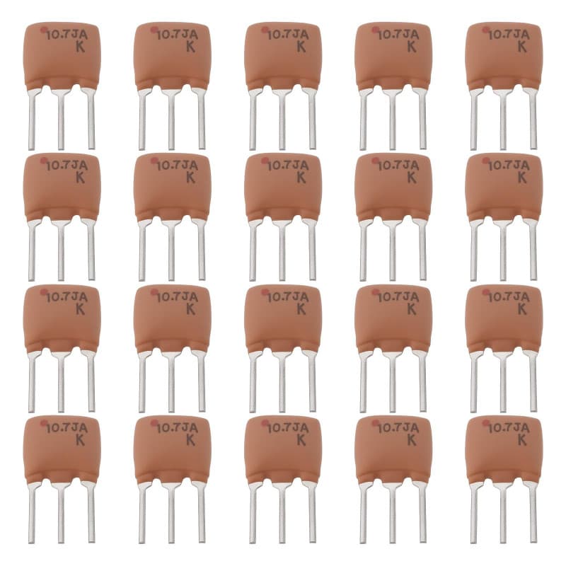 YINETTECH 20 Pièces Oscillateur à Cristal à Filtre Céramique 10,7 MJ pour Le Filtrage de Fréquences Radio Spécifiques