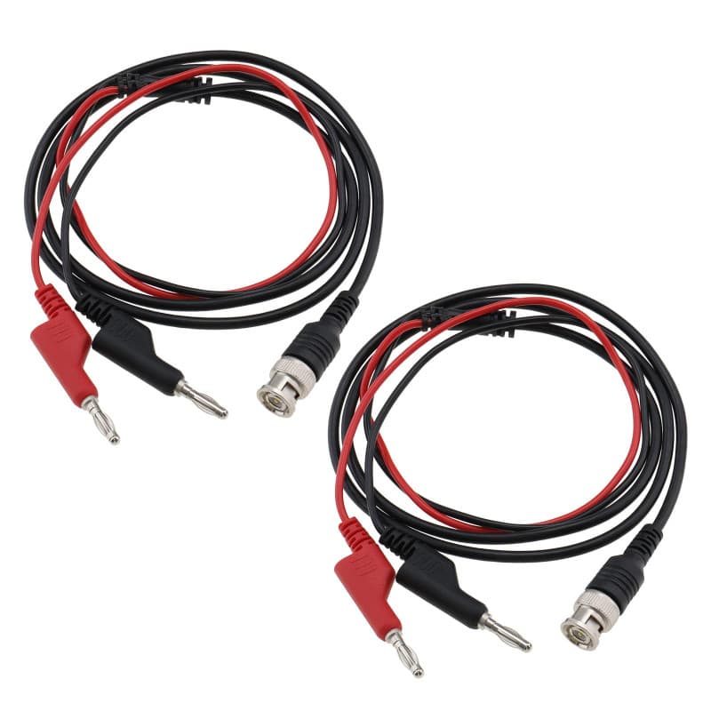 VGOL 2 Pièces Connecteur BNC Q9 Vers Double Fiche Banane Câble Coaxial Longueur Totale 131,5 Cm Longueur de Câble 36 Cm pour Osc