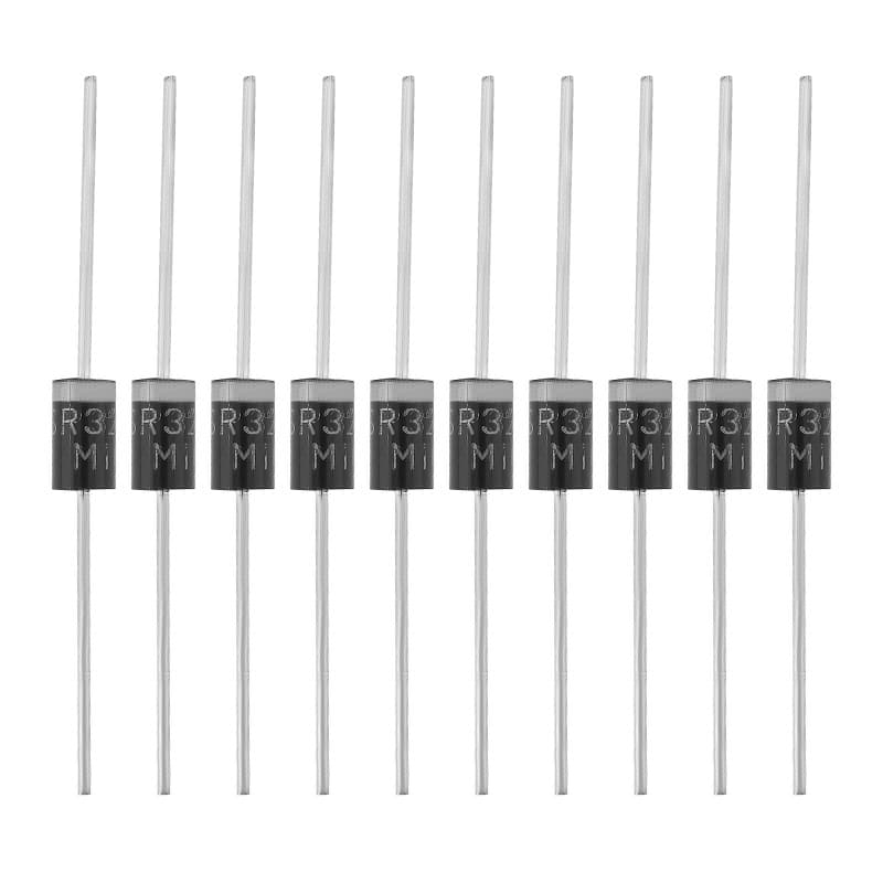 VGOL Lot de 50 Diodes de Redressement à Barrière Schottky SR3200 (S3200) DO-201 200 V 3 A 57,4 X 4,9mm Diode de Redressement à H