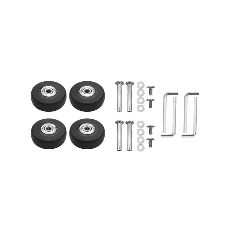 Tiamu 4 Pcs Roue Valise Universelle, OD 50Mm Bagages Essieux et roulettes roulettes de Rechange, Caoutchouc Métal Valise Kit pou
