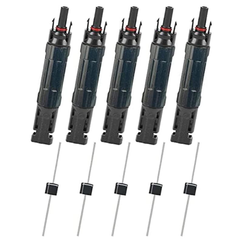Sudemota 5 PCS PV Panneau Solaire Connecteur Mâle/ 15A Diode Intégrée Fusible Connecteurs de Solaire Étanche Anti-Refoulement Fa