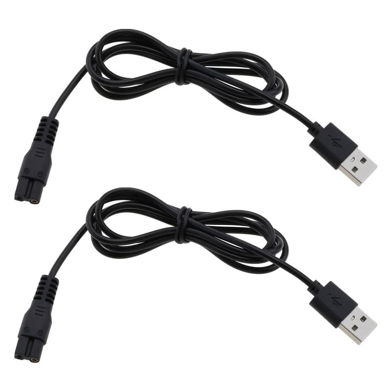 eMagTech Lot de 2 Câbles de Chargeur USB 5 V pour Tondeuse à Cheveux Pièce de Rechange Compatible avec Le Cordon D'alimentation