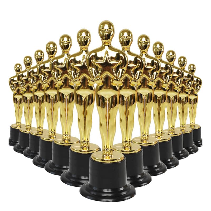 Niejgay Lot de 24 Statuettes de TrophéEs en Plastique Award pour Les Faveurs de FêTe, RéCompense Scolaire, Prix de, Prix de FêTe