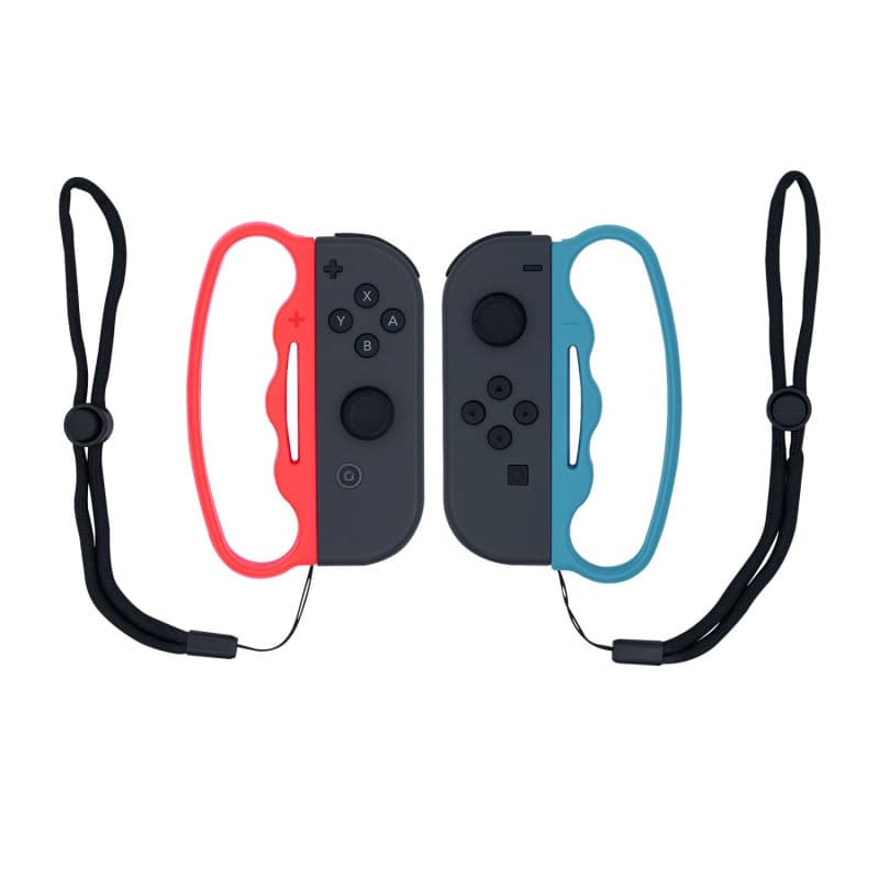 Mcbazel Poignée de boxe avec dragonnes pour NS Switch/Switch OLED Joy-Con Fitness Boxing Game Bleu Rouge