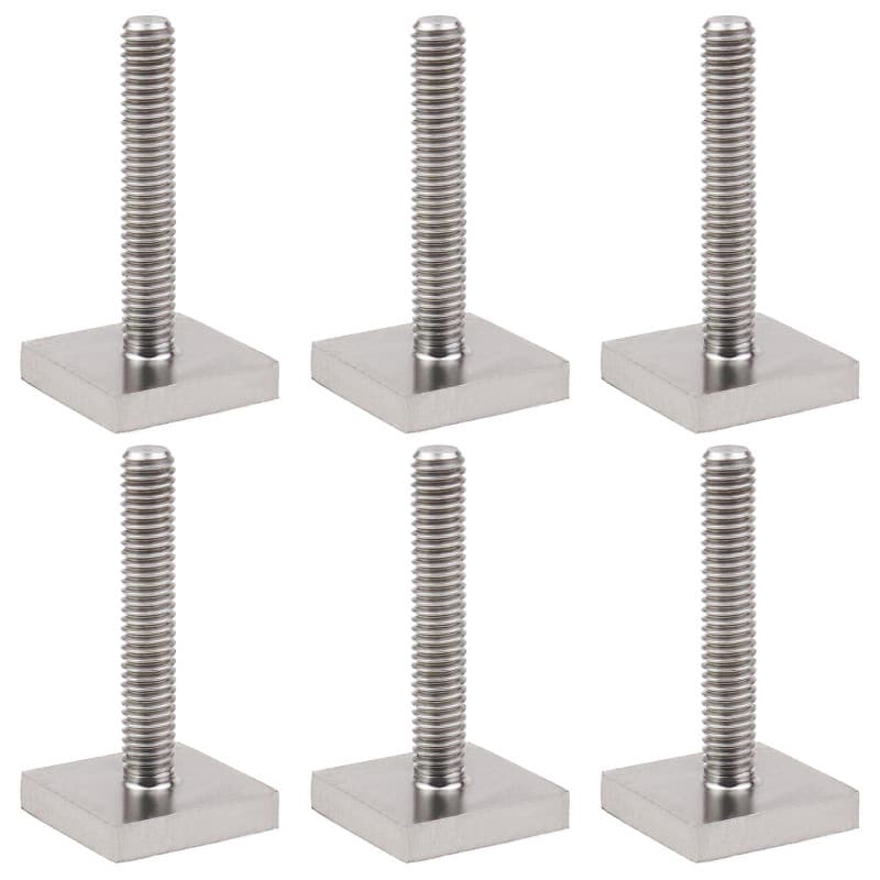 ECSiNG 6pcs T-Track Adaptateur M6x35mm Boulons en Acier Inoxydable 20x20mm Boulons à Tête Carrée Barre pour Toit de Voiture Toit