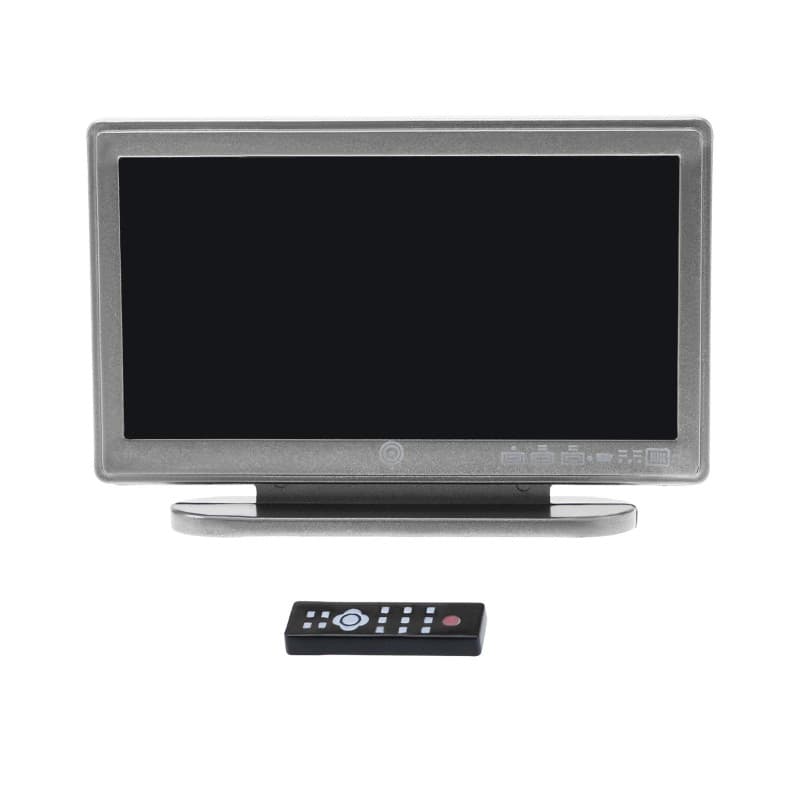 ECSiNG Mini Télévision pour Maison de Poupée Miniature TV 1:12 Échelle en Plastique Simulation TV avec Télécommande Mini Meubles