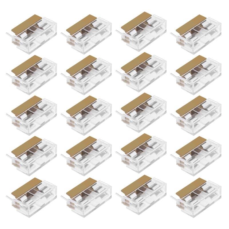 ECSiNG Lot de 20 porte-fusibles PCB avec 20 coques transparentes à double terminaux 250 V 6 A 5 x 20 mm pour fusible PCB - Boîti
