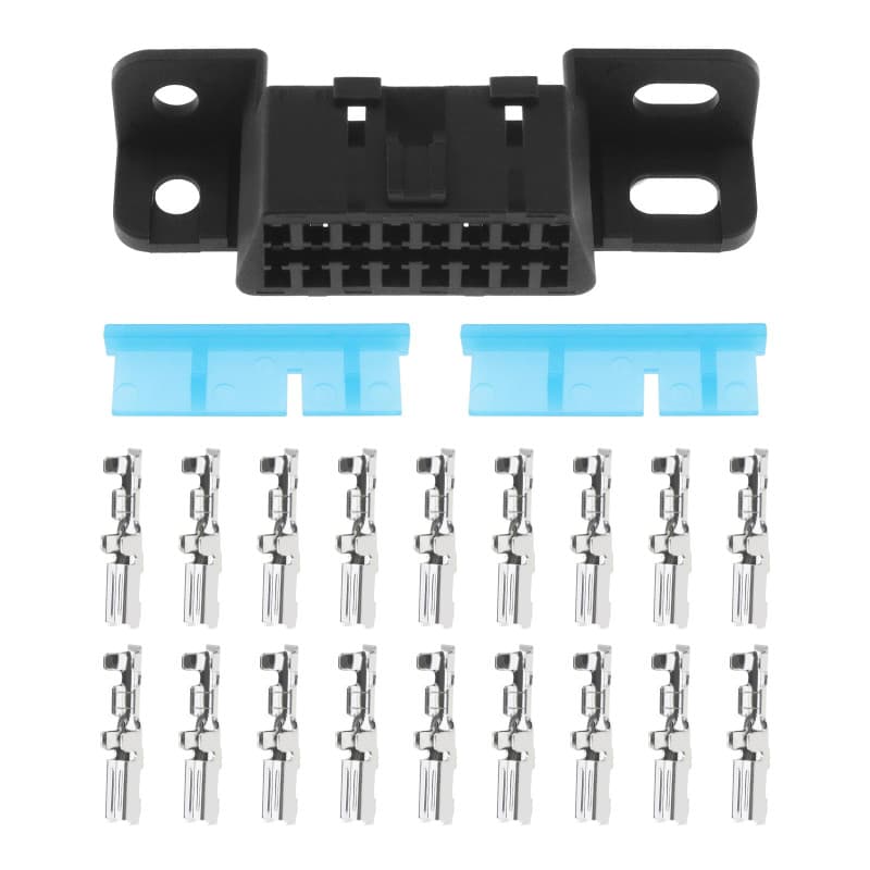 ECSiNG OBD2 Connecteur de Prise de Fil Femelle à 16 Broches Adaptateur Voiture OBDII J1962 OBD 2 Kit de Coque Prise pour Harnais