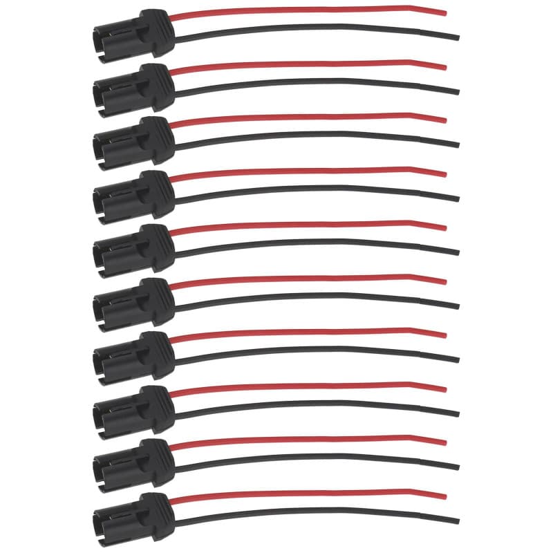 ECSiNG 10 Pièces Douilles d'ampoule Pré-câblées 12 V 24 V T10 pour Voiture Connecteur d'extension de Support de Lampe pour Répar